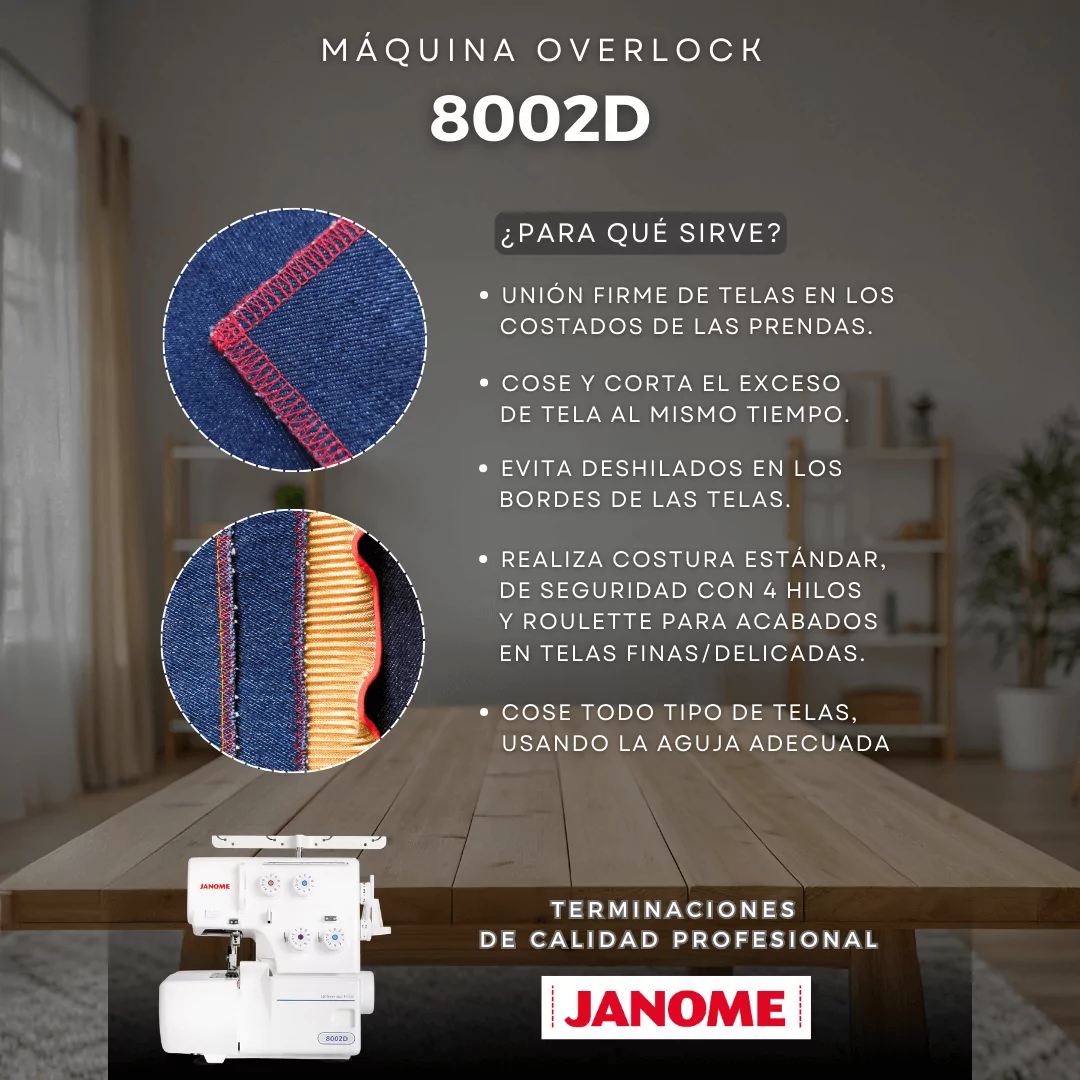 Máquina Overlock 8002D 9 Máquina Overlock 8002D