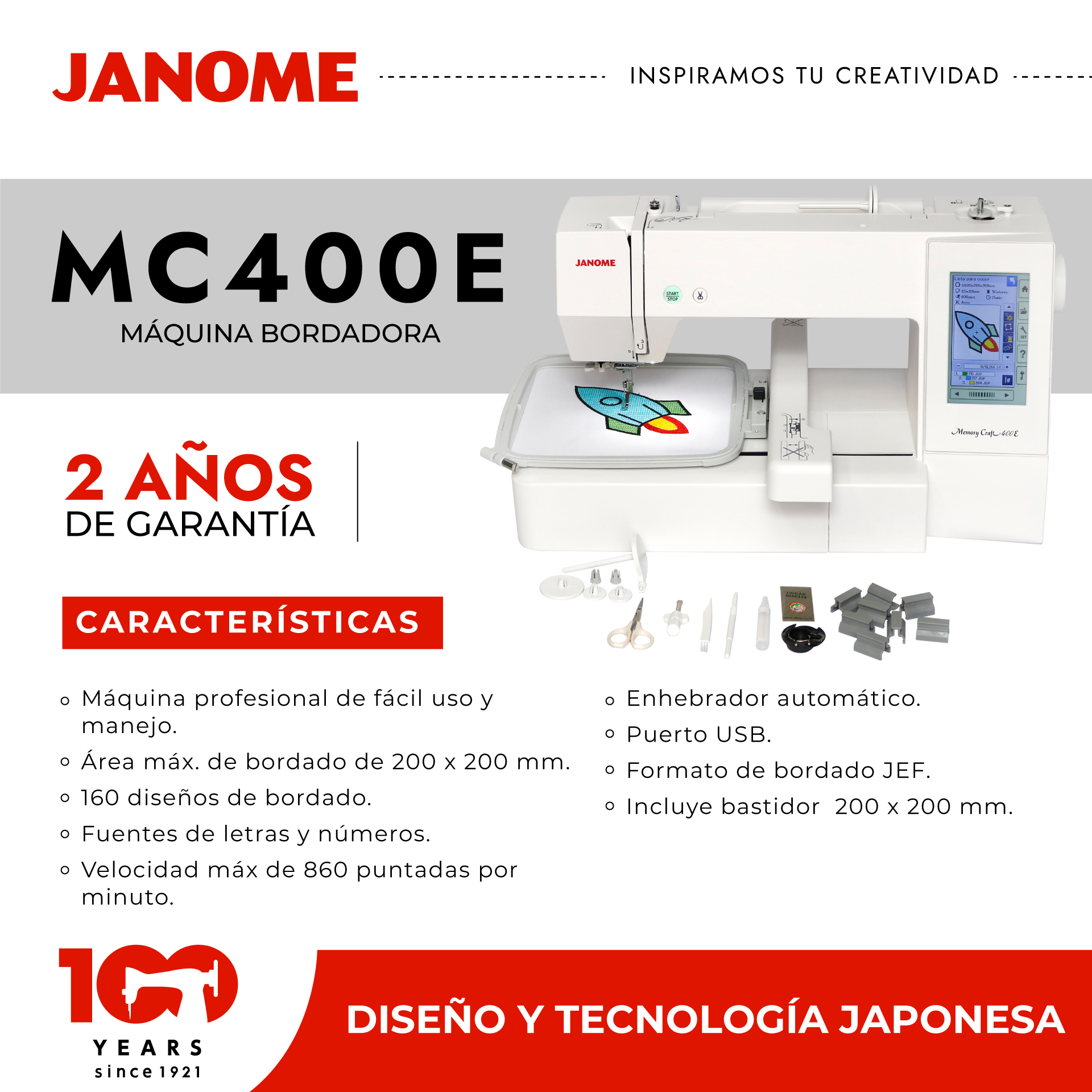 Máquina Bordadora MC400E – Janome