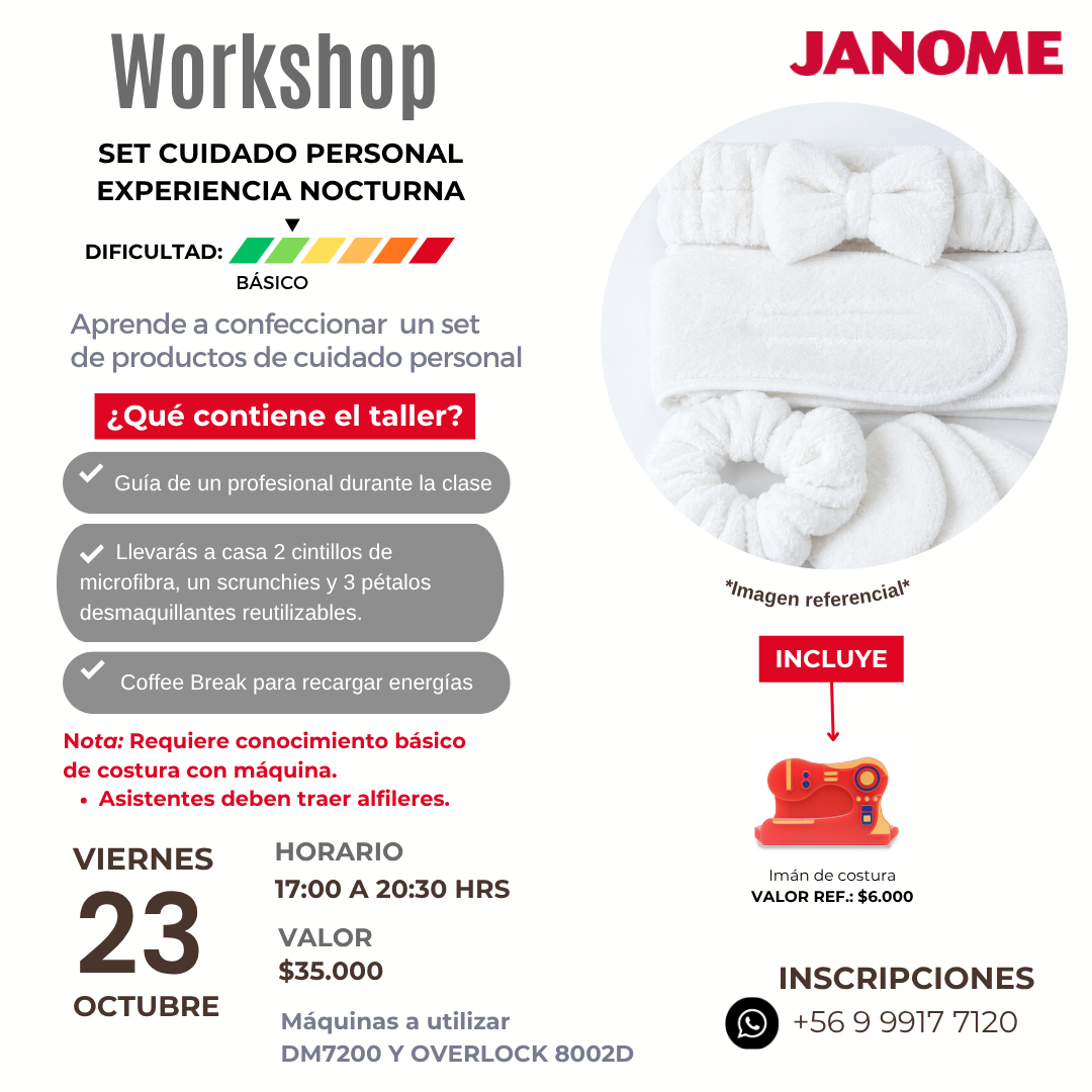 Workshop Vespertino Confección Set Skincare (23 de Octubre 2026)