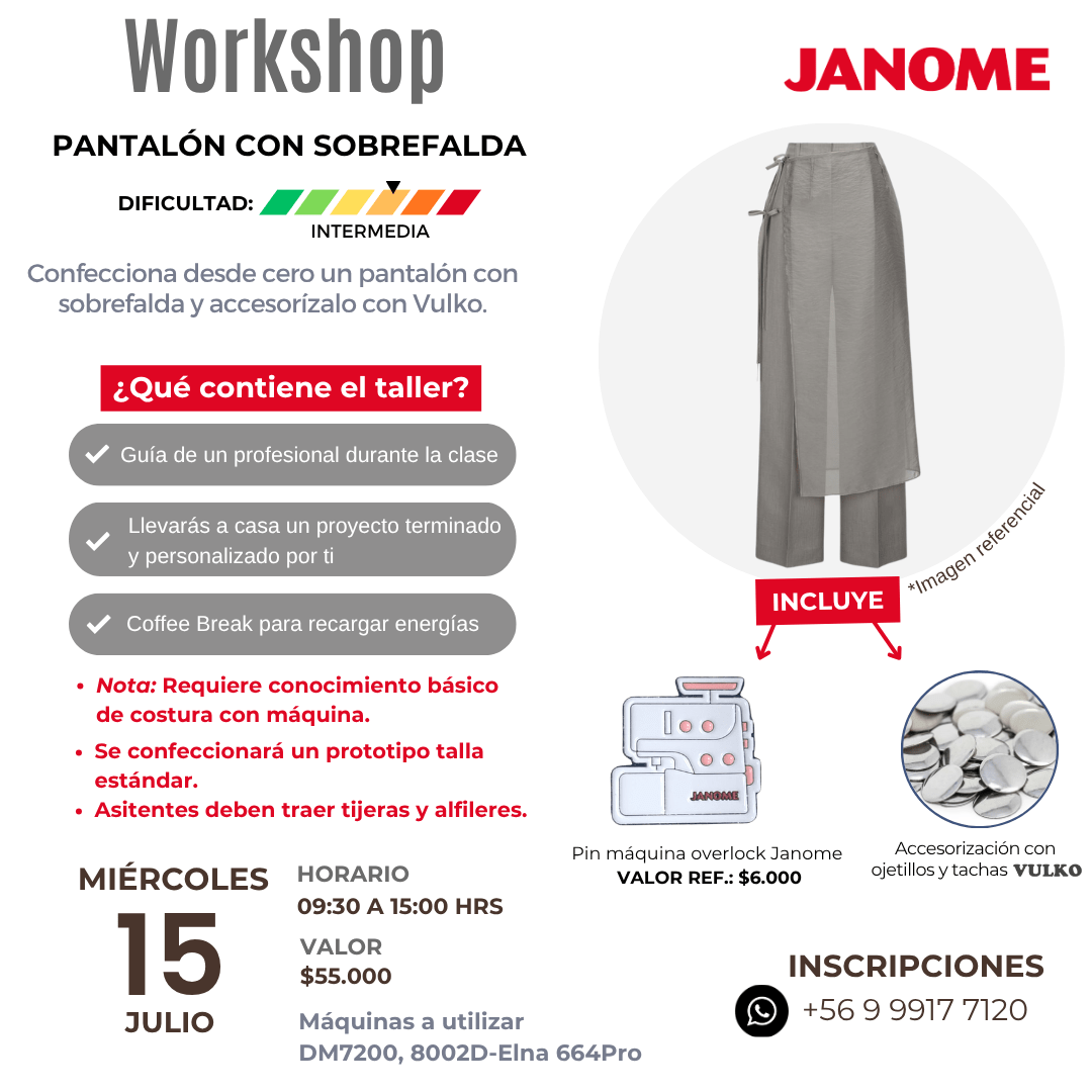 Workshop Confección de Pantalón con Sobrefalda (15 de Julio 2026)