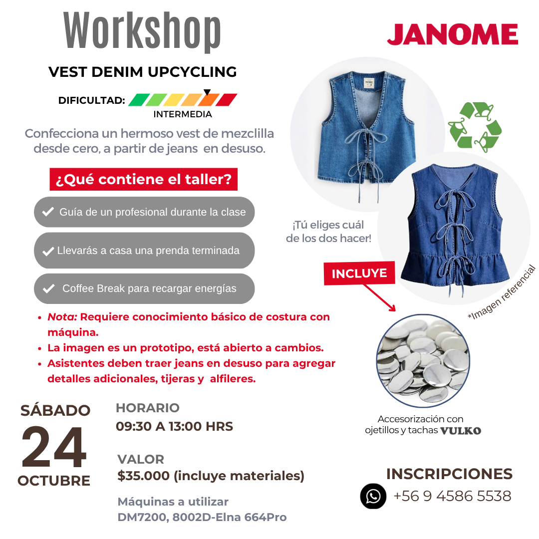 Workshop Confección Vest Upcycling (24 de Octubre 2026)