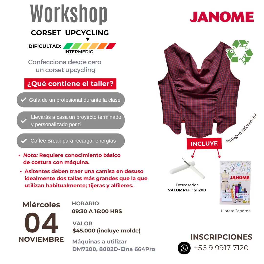 Workshop Confección Corset Upcycling (04 de Noviembre 2026)