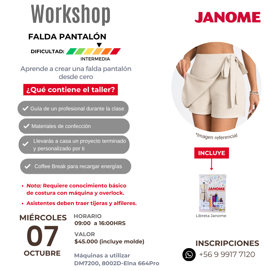 Workshop Confección Falda Pantalón (07 de Octubre 2026)