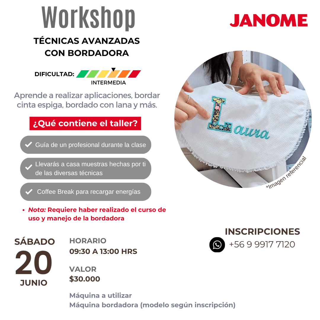 Workshop Técnicas Avanzadas Bordadoras- 20- Junio