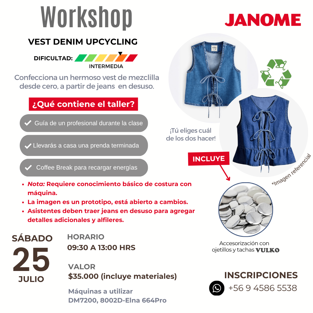 Workshop Confección VEST DENIM (25 Julio 2026)